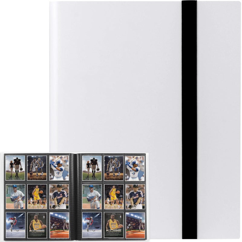 GEAoffice Card Binder 9 جيوب مجلد ألبوم بطاقات التداول 360 الجانب تحميل جيب الموثق للرياضة وبطاقات الألعاب MTG وغيرها من TCG الأبيض - Image 1